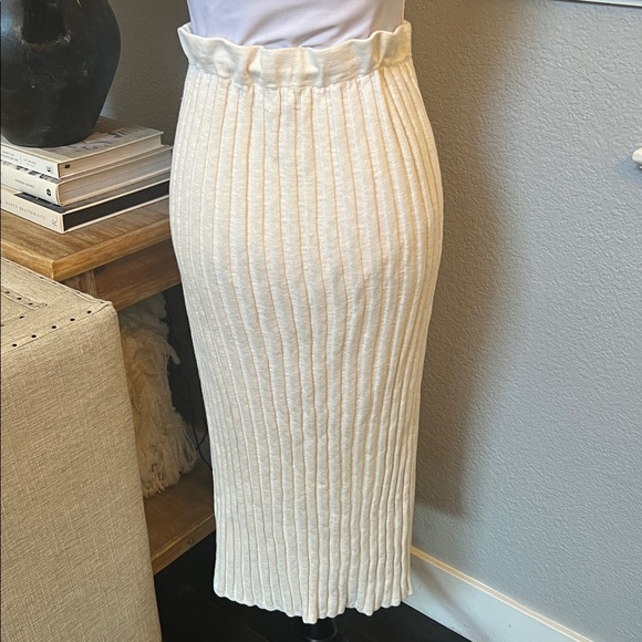 Free People Beach Veda Linen Blend Sweater Ribbed Midi Skirt – Size Medium - Picture 7 of 10